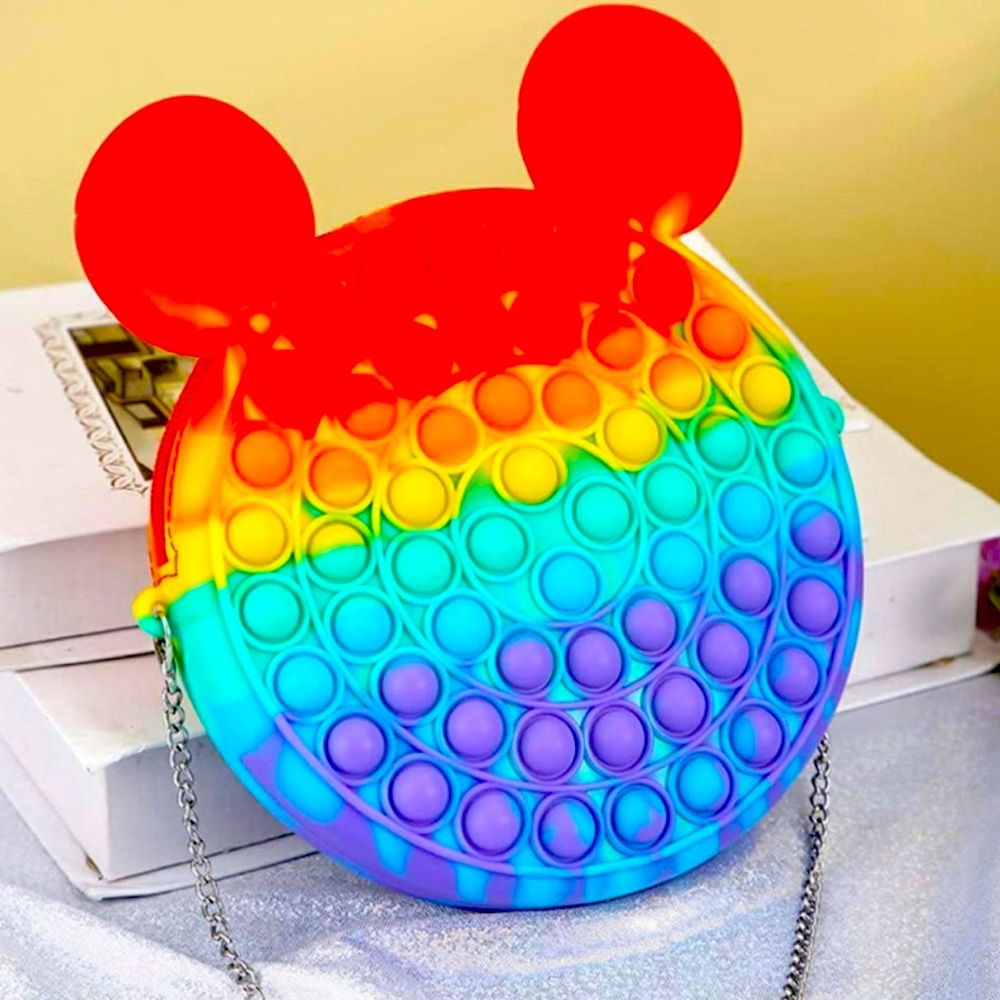 Rainbow Pop It Crossbody Bag | Fidget Purse for Kids | Sensory Toy Bag